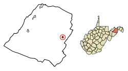 Location of Capon Bridge in Hampshire County, West Virginia