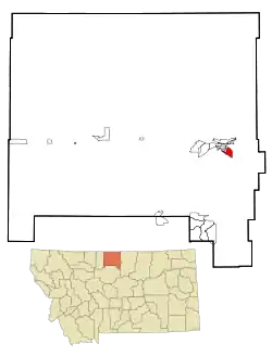 Location of Saddle Butte, Montana