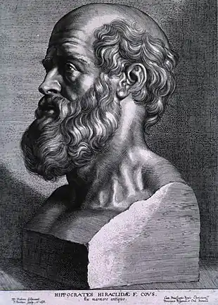 Image 48Hippocrates (c. 460–370 BCE). Known as the "father of medicine". (from History of medicine)