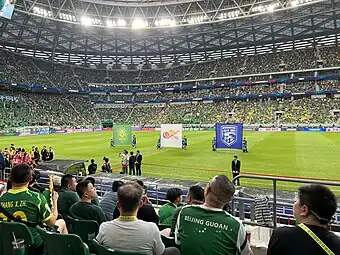 Inside Workers' Stadium ahead of the Game against Wuhan Three Towns.