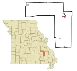 Location of Ironton, Missouri