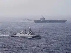 Carlo Margottini with USS Dwight D. Eisenhower on 16 June 2016.