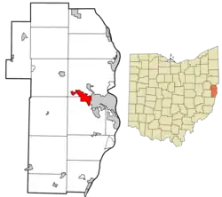 Location of Wintersville in Jefferson County and in the state of Ohio