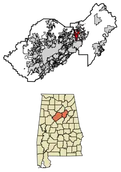 Location of Argo in Jefferson County and St. Clair County, Alabama.