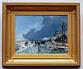 Winter landscape with skaters, 1864, by Johan Jongkind