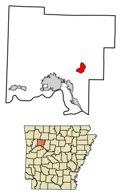Location of Hagarville in Johnson County, Arkansas