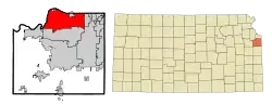 Location within Johnson County and Kansas
