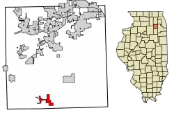 Location of Lisbon in Kendall County, Illinois