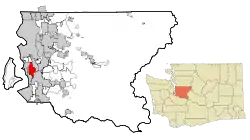 Location of SeaTac, Washington