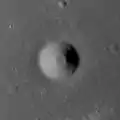 Apollo 12 view of Lansberg P, 2 km diameter, and only 23 km northeast of Apollo 12 landing site