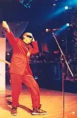 Laurence Malice on stage at the Hippodrome during Big Bang's Arabic Circus Tour