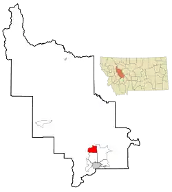 Location of Helena Valley Northwest, Montana