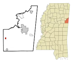 Location of Artesia, Mississippi