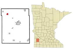 Location of Minneota, Minnesota