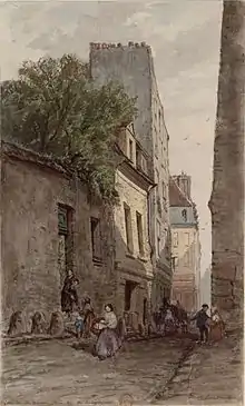 The house of deacon François de Pâris in the Rue des Bourguignons (now the Boulevard de Port-Royal): drawing from 1867