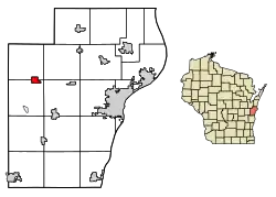 Location of Reedsville in Manitowoc County, Wisconsin.