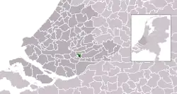 Highlighted position of Alblasserdam in a municipal map of South Holland