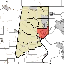 Location of Lawrenceburg Township in Dearborn County