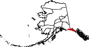State map highlighting Yakutat