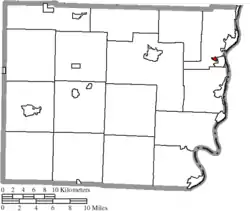 Location of Brookside in Belmont County