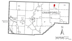 Location of Canadohta Lake in Crawford County