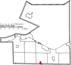 Location of Milan in Erie County