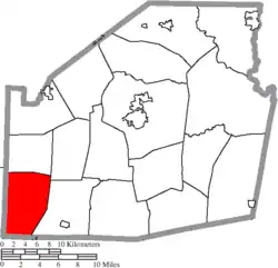 Location of Clay Township in Highland County