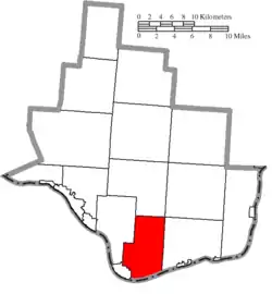 Location of Fayette Township in Lawrence County
