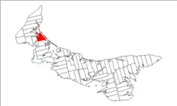 Map of Prince Edward Island highlighting Lot 11