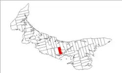 Map of Prince Edward Island highlighting Lot 32