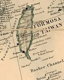 Map of the area including Haetan (1880)