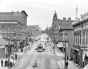 Photograph looking north on the 100 block