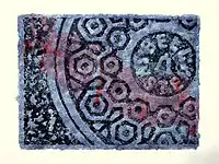 Blue Bello #2 6/10 (1998), embossed linocut on hand-made paper, 24 x 30 in (60.96 x 76.2 cm), artist's collection