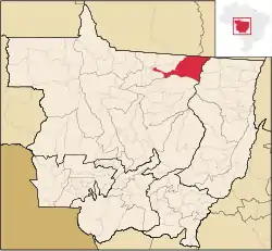 Location in Mato Grosso state