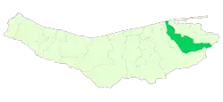Location of Neka County in Mazandaran province