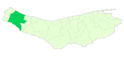 Location of Tonekabon County in Mazandaran province