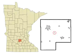 Location in McLeod County and the state of Minnesota