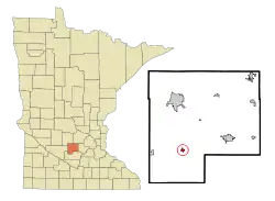 Location in McLeod County and the state of Minnesota