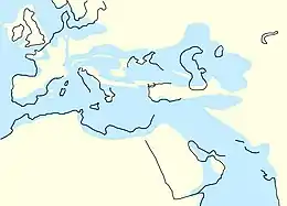 The North Sea between 34 million years ago and 28 million years ago, as Central Europe became dry land