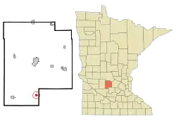 Location of Cedar Millswithin Meeker County, Minnesota