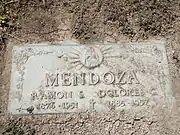 Grave site of Ramon Somoza Mendoza and his wife Dolores Mendoza (1885–1957), Block #533.