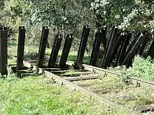 Spargelobstruction near Mill (reconstructed as national monument). 10 May 1940, a German train crashed on this obstruction.