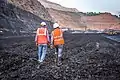Miner Walking on Coal face in NCL Krishnashila Mine