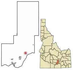 Location of Acequia in Minidoka County, Idaho.