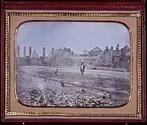 Molson family brewery after the fire of 1858.