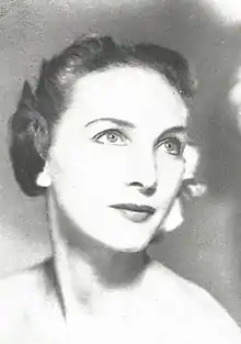 Black and white picture of a woman from the shoulders up