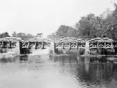 This wooden aqueduct carried the Morris Canal over the Pompton River.
