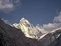 Nanda Devi peak view from the west near Deodi camp in Rishi Ganga gorge