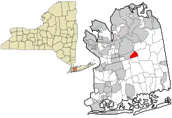 Location in Nassau County and the state of New York.