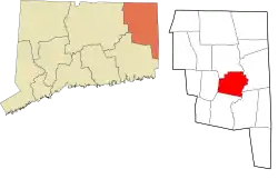 Brooklyn's location within the Northeastern Connecticut Planning Region and the state of Connecticut